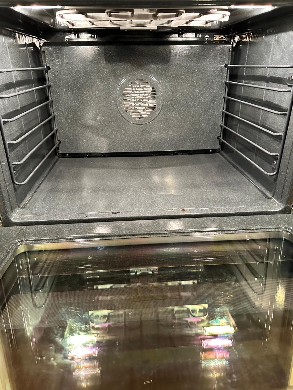 After: Microwave before and after cleaning